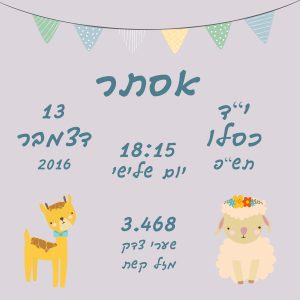 תעודת לידה לתינוק – במבי